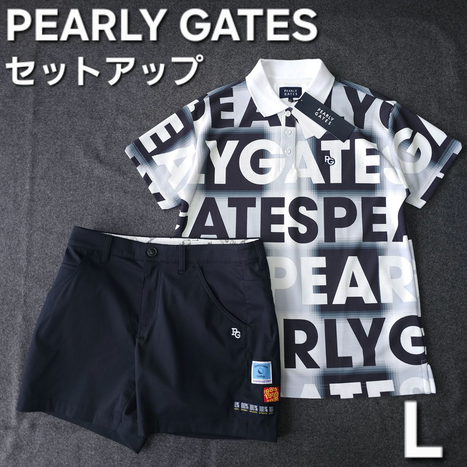 【?値下げ交渉受付中】極美品 新品 PEARLY GATES セットアップ 近年モデル 半袖 ゴルフポロシャツ ショートパンツ キュロット L 速乾 ストレッチ 2025年 近年モデル パーリーゲイツ レディース