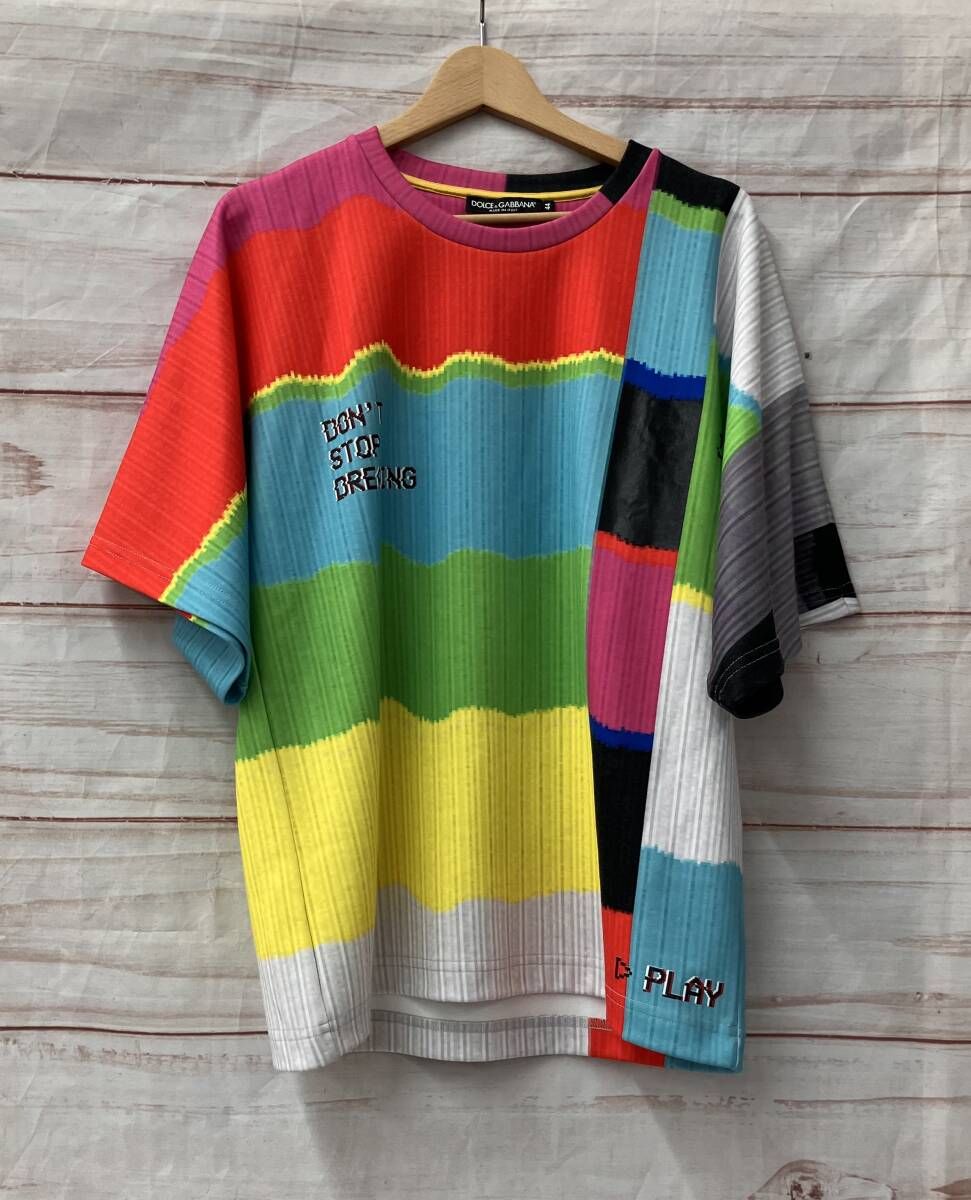 DOLCE&GABBANA ドルチェ&ガッバーナ Tシャツ メンズサイズ記載 マルチカラーデザイン