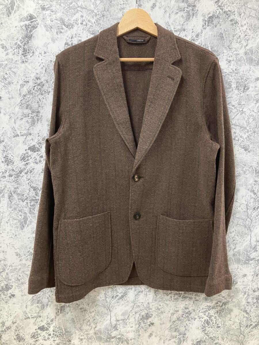 近年モデル LARDINI　ブラウン テーラードジャケット ウール100% M LARDINI / ラルディーニ テーラードジャケット ブラウン サイズM