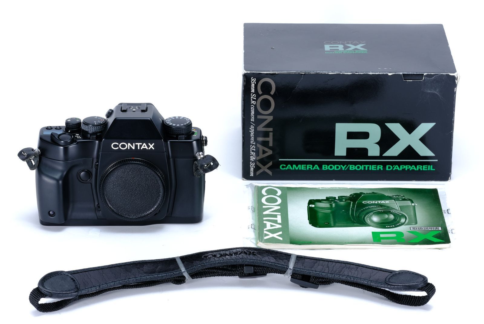 【美品】 Contax コンタックス RX ボディのみ 完動品 + 元箱 & 説明書 & 純正ストラップ付 #176