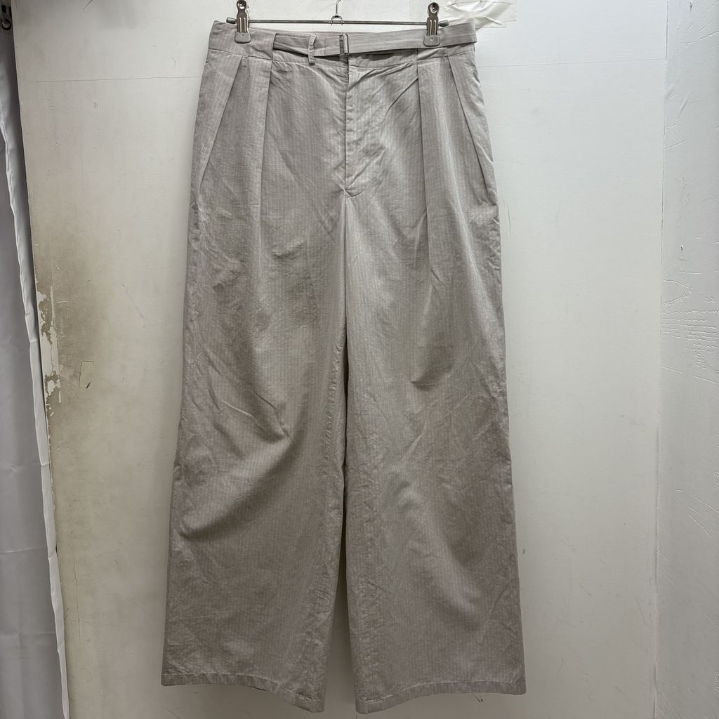 AURALEE オーラリー 21SS WASHED FINX RIPSTOP CHAMBRAY PANTS フィンクスコットンリップストップシャンブレーパンツ A215PO7FL ベージュ size: 1【中目黒B07】