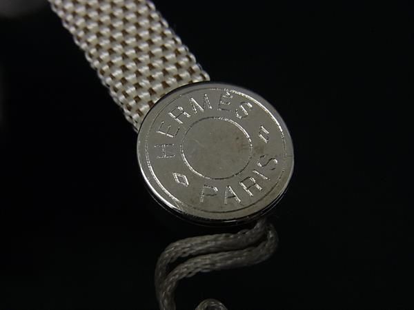 □美品□ HERMES エルメス セリエ キャンバス シルバー金具 ストラップ