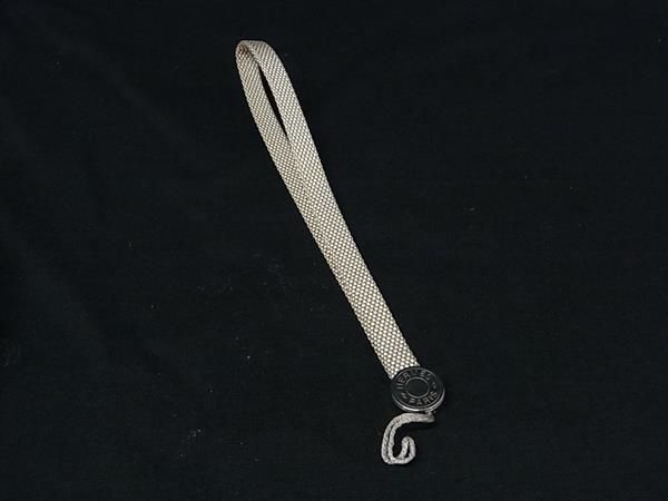 □美品□ HERMES エルメス セリエ キャンバス シルバー金具 ストラップ