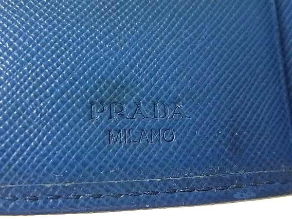 プラダ　PRADA キーケース　６連　紺色　箱付き PRADA プラダ レザー リボン 6連 キーケース 鍵入れ レディース ブルー