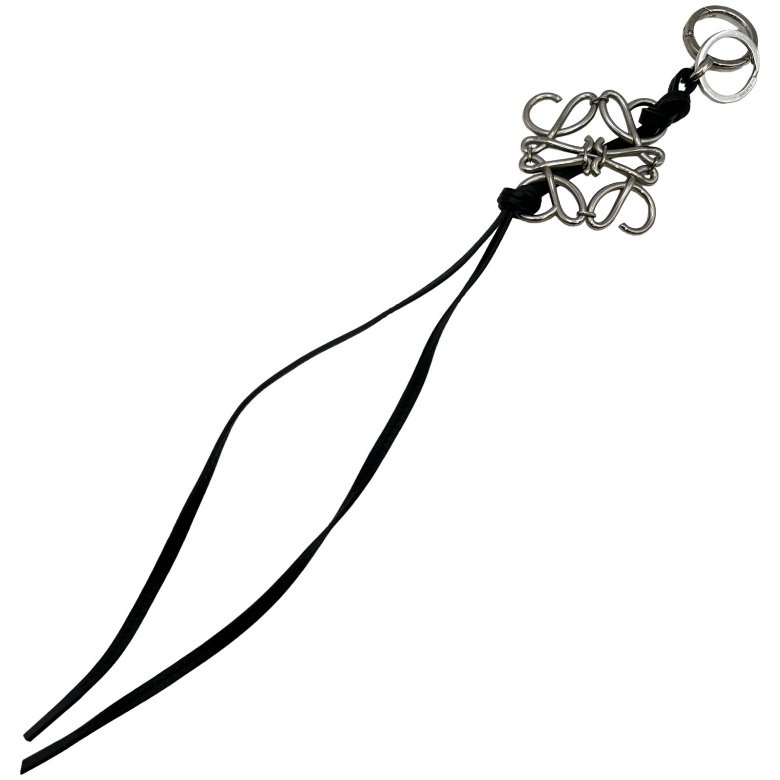 ロエベ LOEWE アナグラムチャーム ブラック レザー/メタル アクセサリー