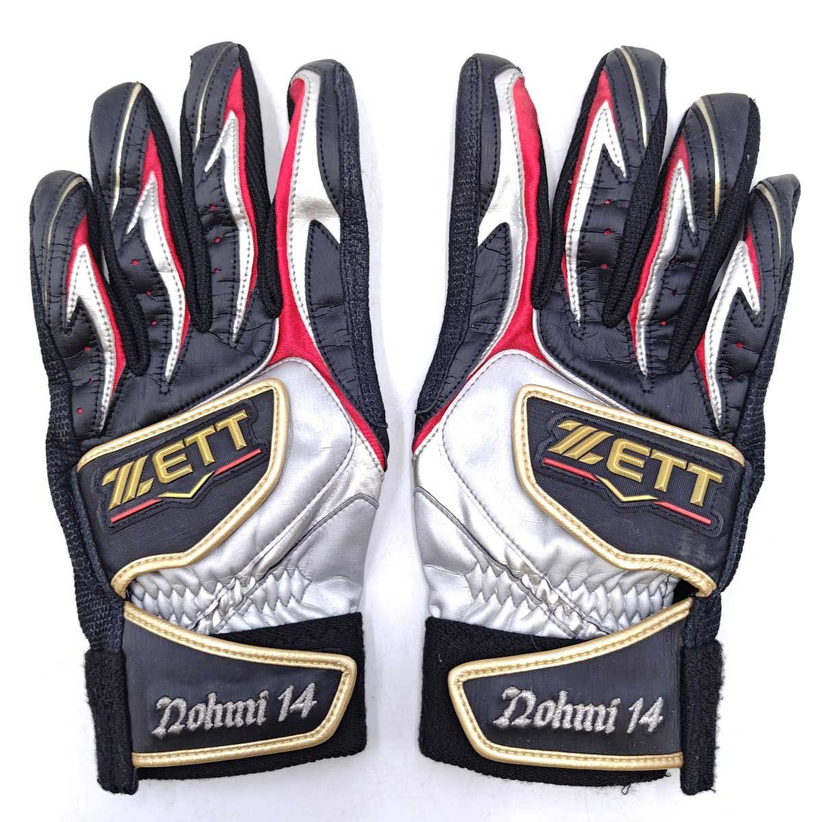 ZETT 阪神タイガース 支給品 能見篤史 ＃14 バッティンググローブ NPB 実使用 直筆サイン入り ZETT 阪神タイガース 支給品 能見篤史 ＃14 バッティンググローブ NPB