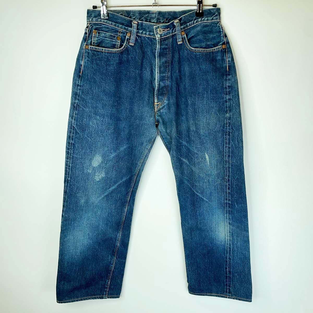 DENIME ドゥニーム デニムパンツ オリゾンティ 32 メンズ D-HG1118 革パッチ セルビッチ