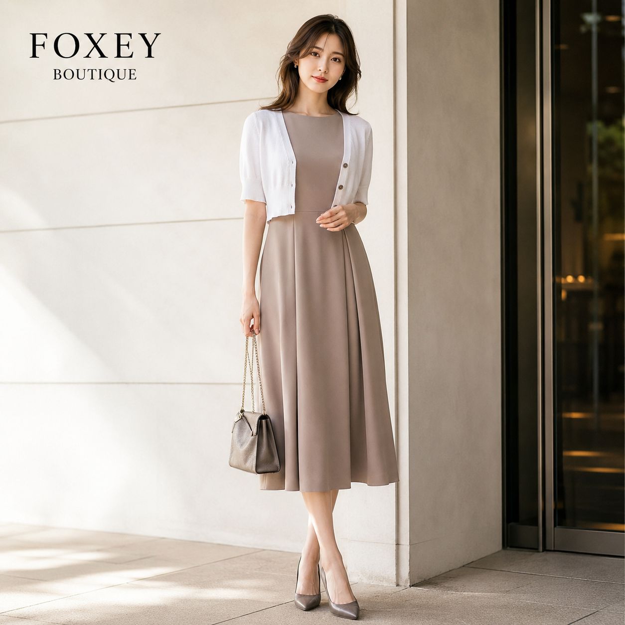 FOXEY カーディガン 40サイズ ホワイト フォクシー フォクシー