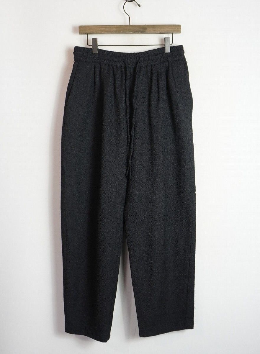 23AW WIRROW ウィロウ BOTANY WOOL DRAWSTRING PANTS ボタニー ウール ドローストリング イージー パンツ 142226-223 黒 サイズ2 4414Q♪