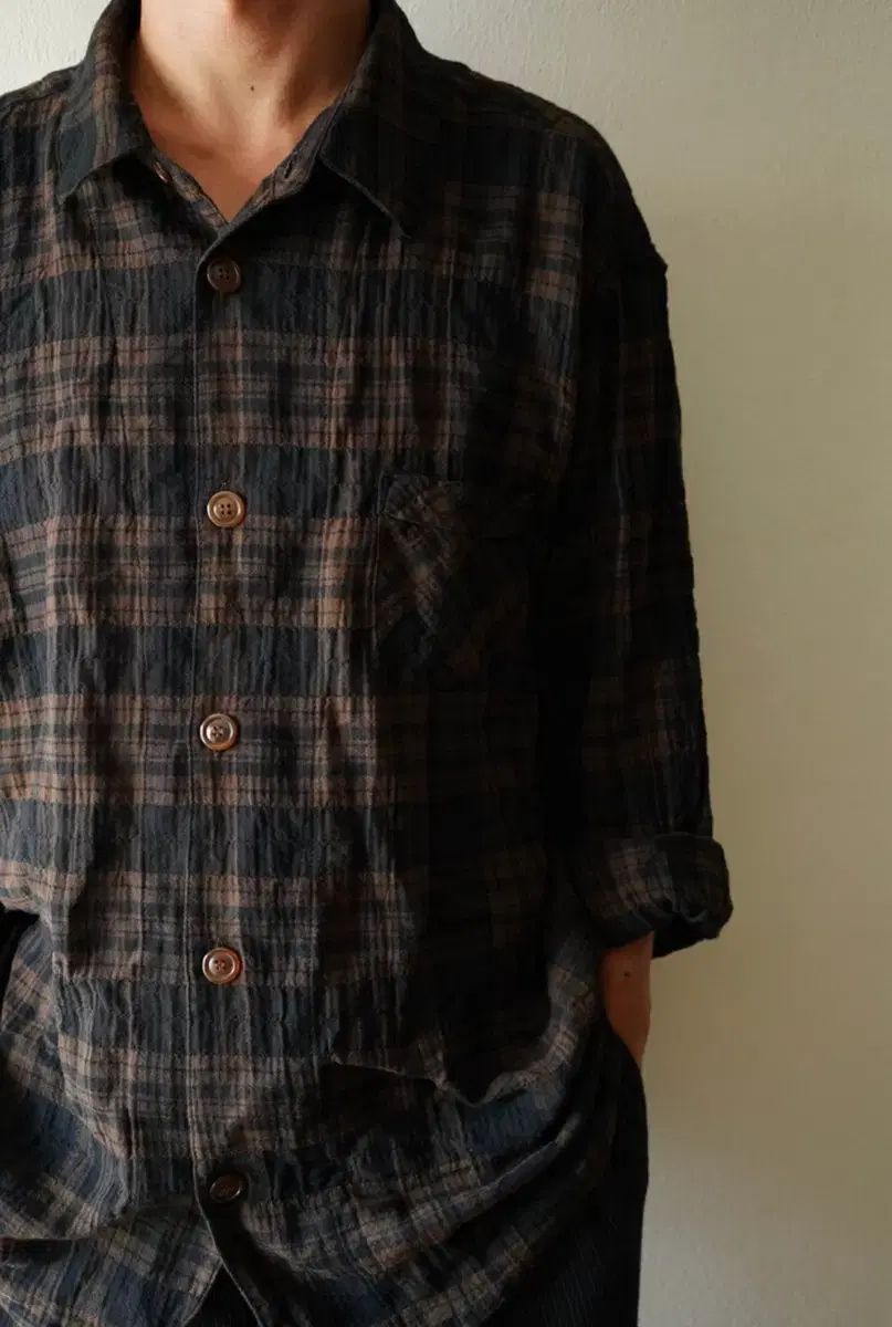 L ローブ 41 ville チェック シャツ bk/brow 24,008円