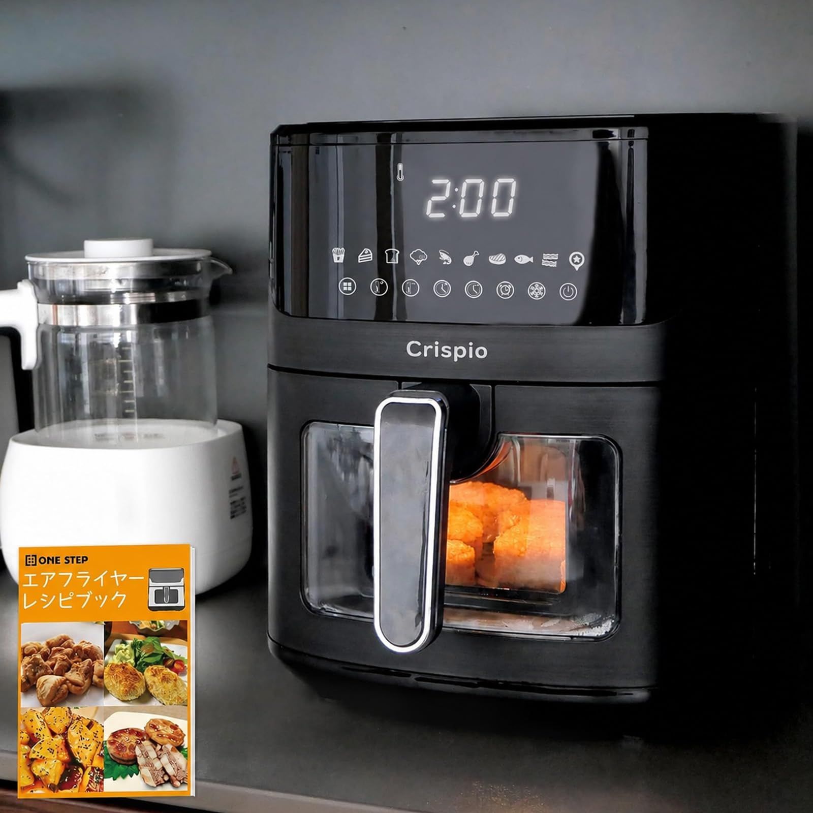 ★新品★【シリース?累計5万台突破】 SKK ノンフライヤー 6.3L 大容量 家庭用 電気フライヤー エアフライヤー タッチパネル 温度調整 揚げ物 惣菜 可視窓 レシピ付き 【日本企業】 5e4c20e8