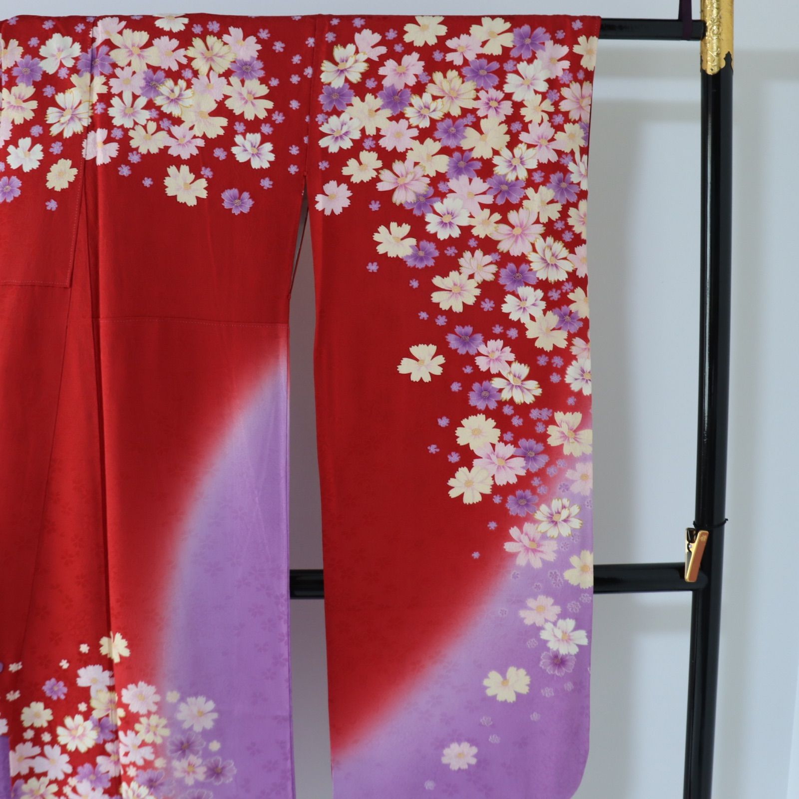 振袖セット リサイクル 成人式 正絹 ピンク色 桜文様 5点セット 身丈
