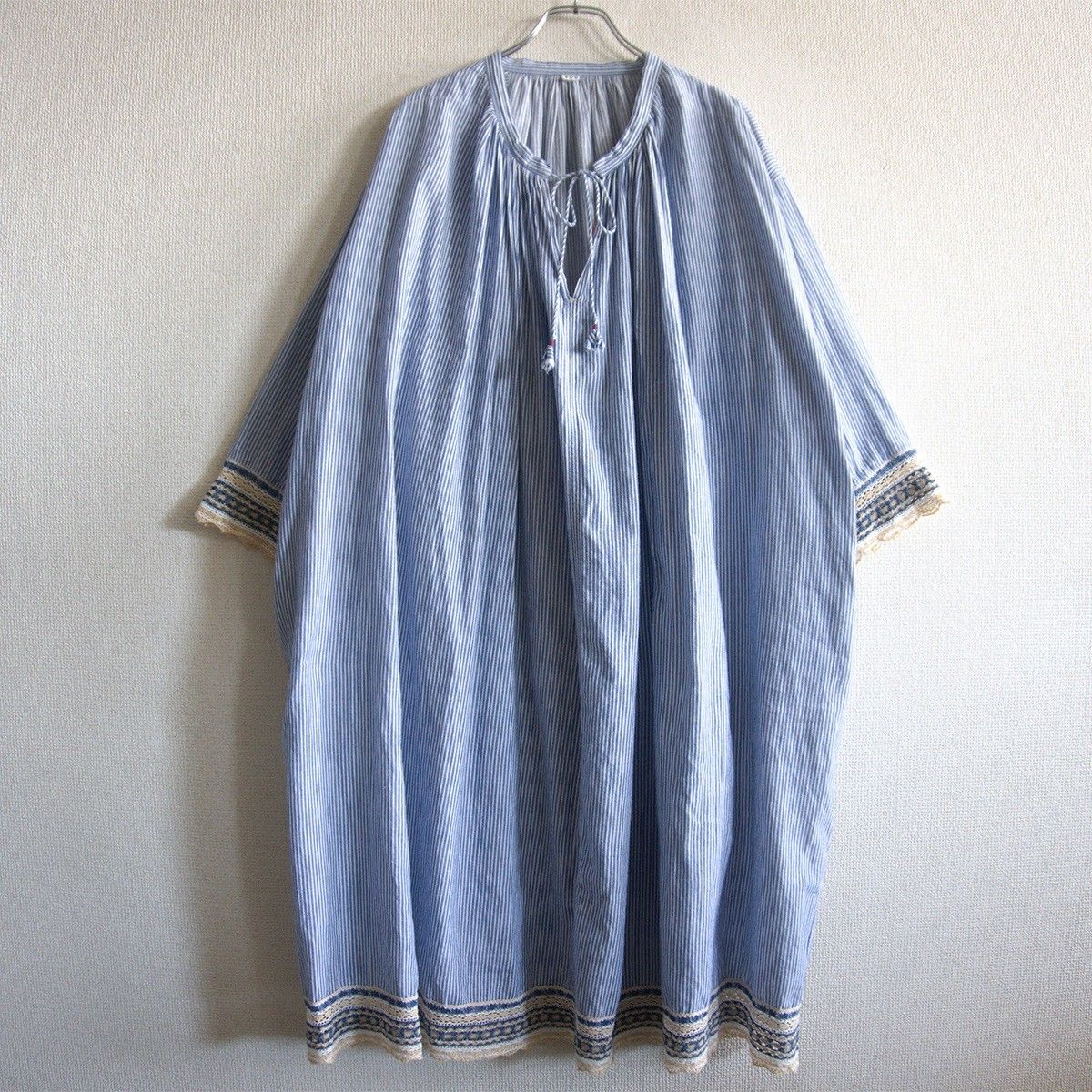 極美品】45R【風呂敷ヒッコリーとレースの馬ドレス】ワンピース 45rpm