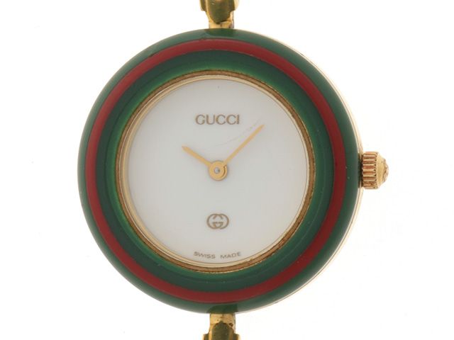 GUCCI グッチ チェンジベゼル バングルウォッチ GP/プラスチック