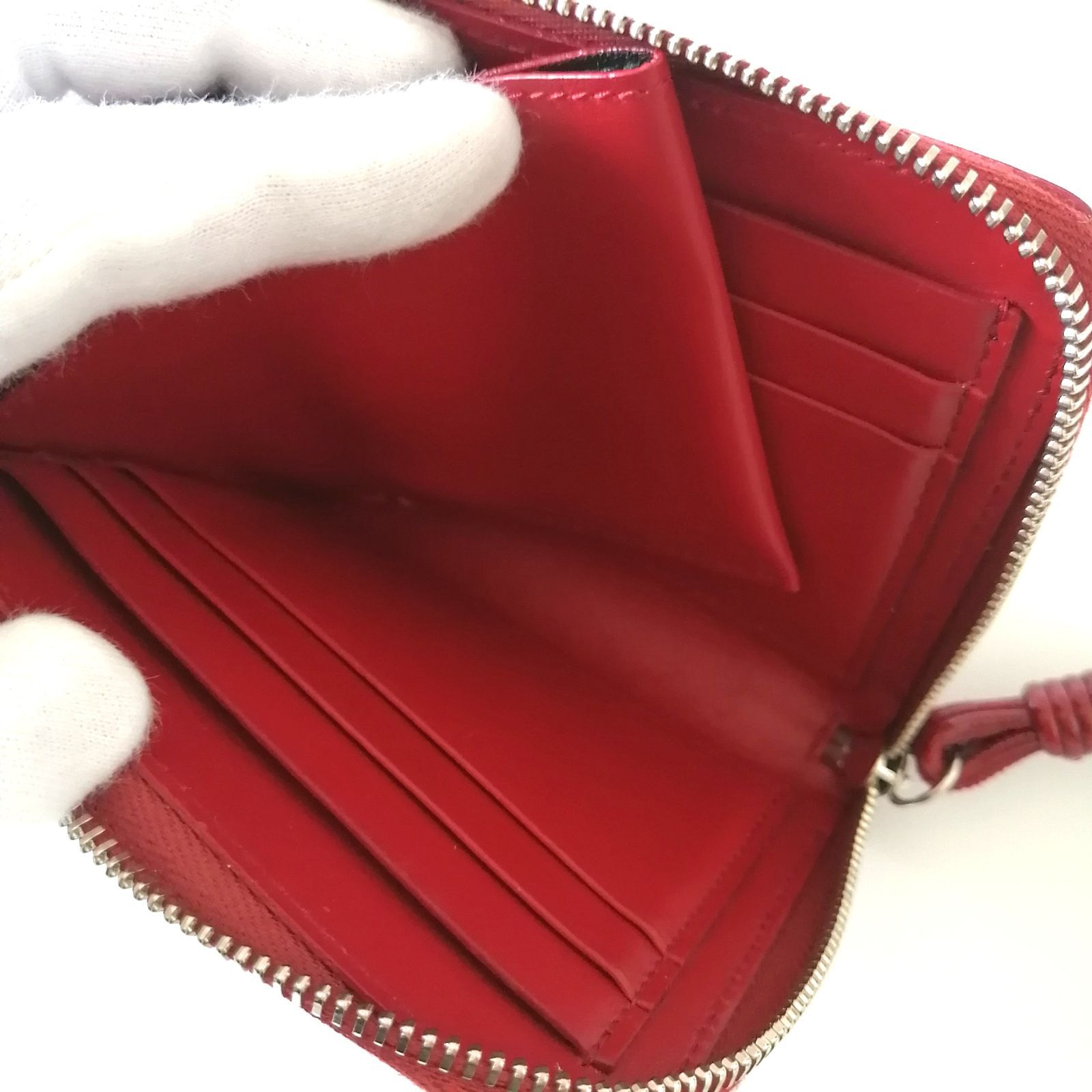 ✨美品✨ ジルサンダー JIL SANDER 折り財布 L字ファスナー財布 レッド