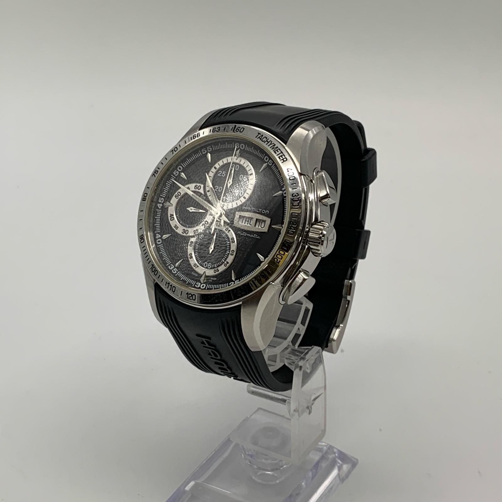 【姫路東店】 中古 HAMILTON | ハミルトン 腕時計 ｼﾞｬｽﾞﾏｽﾀｰ ﾛｰﾄﾞﾚｰｼﾝｸﾞｸﾛﾉｸﾞﾗﾌ H328160 アナログ自動巻き ブラック 【131】
