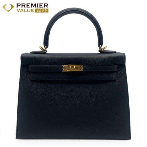 エルメス ケリー 25 ノワール エプソン ゴールド金具 G刻印