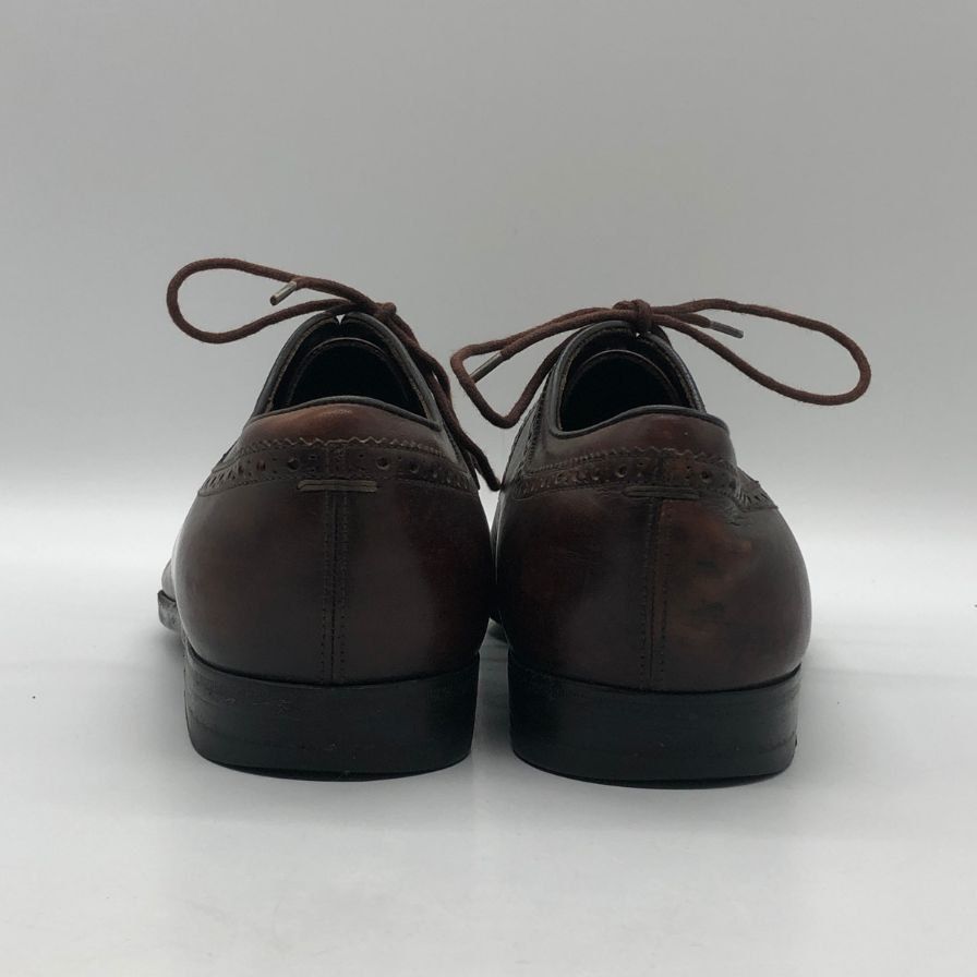 グッチ 内羽根 ウイングチップ レザーシューズ ブラウン【PTM2