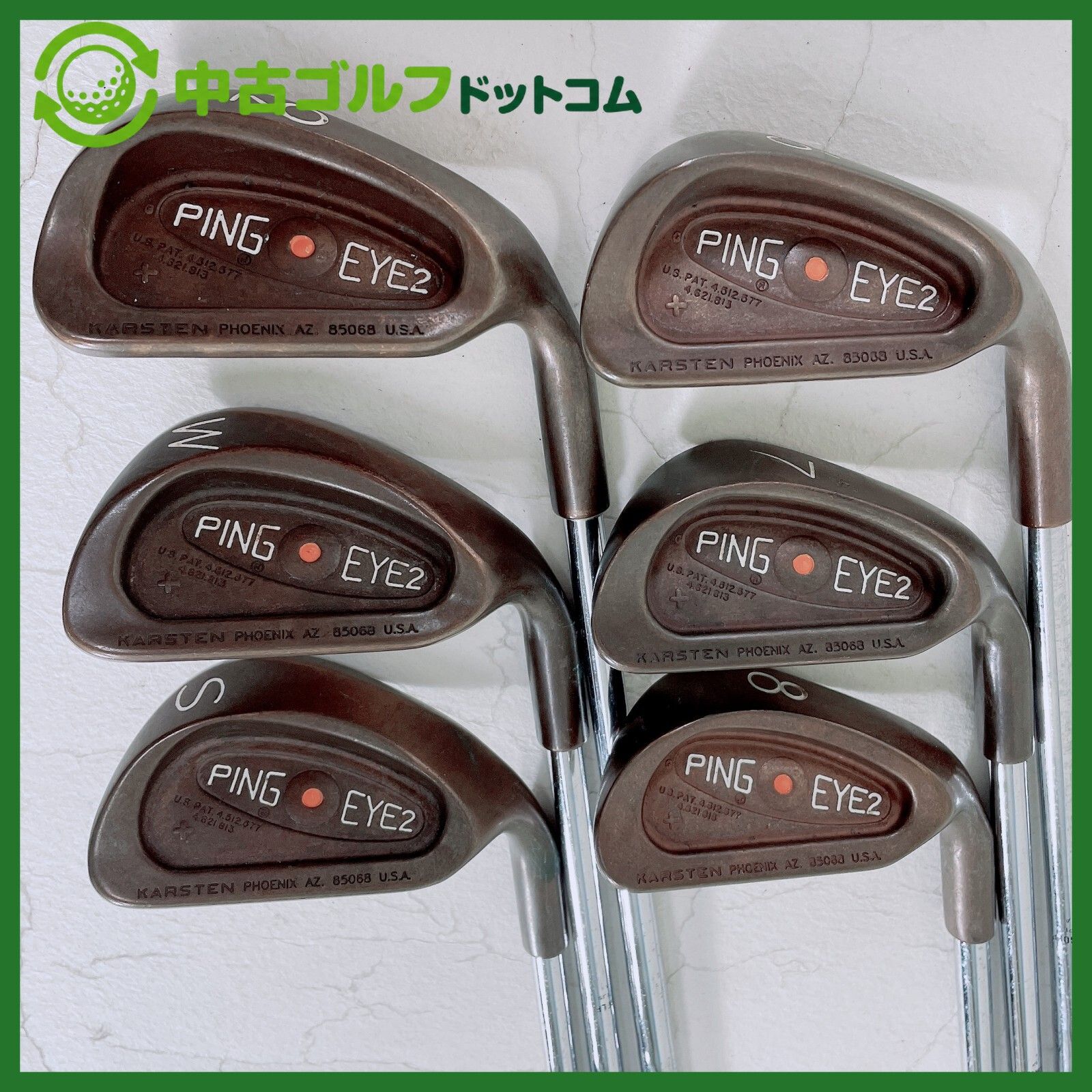 【中古】ピン PING EYE2アイアン 6-9.W.S 6本セット アイアン セット (純正シャフト)【表記無　不明】