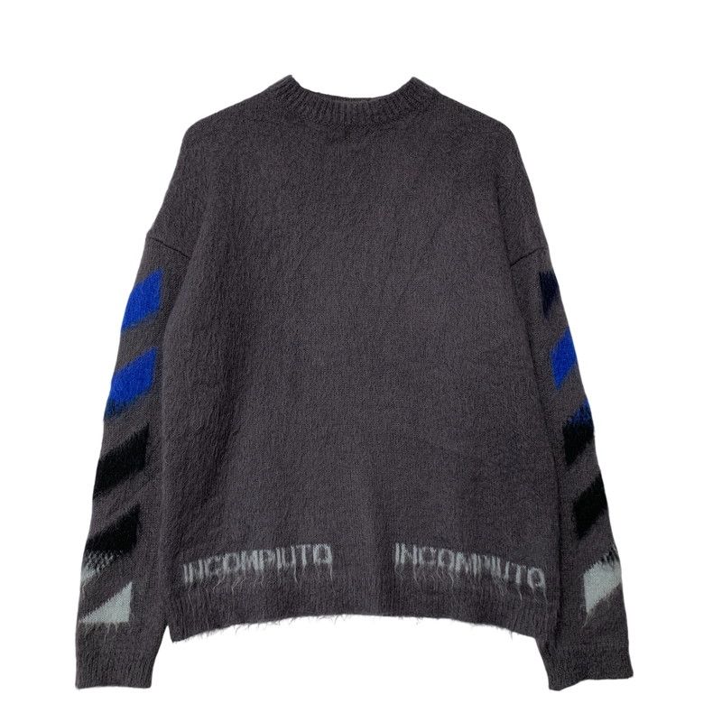 【中古品】 OFF-WHITE オフホワイト OMHA036E19B02024 DIAG BRUSHED MOHAIR CREWNECK SWEATER ダイアグ ブラッシュド モヘア クルーネック セーター 長袖 【142-260711-cs-03-izu】
