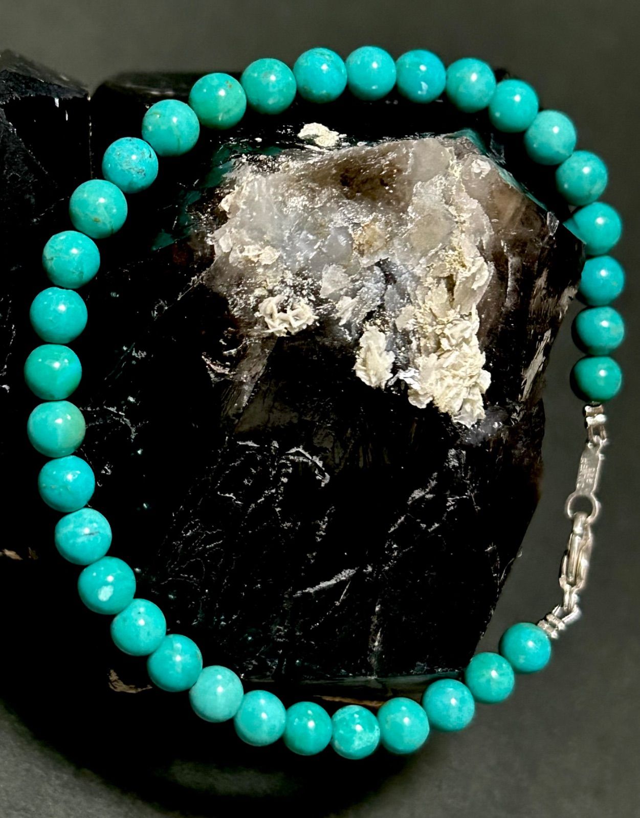 SILVER925刻印パーツTURQUOISE6mm2WAYブレスレットLECJ