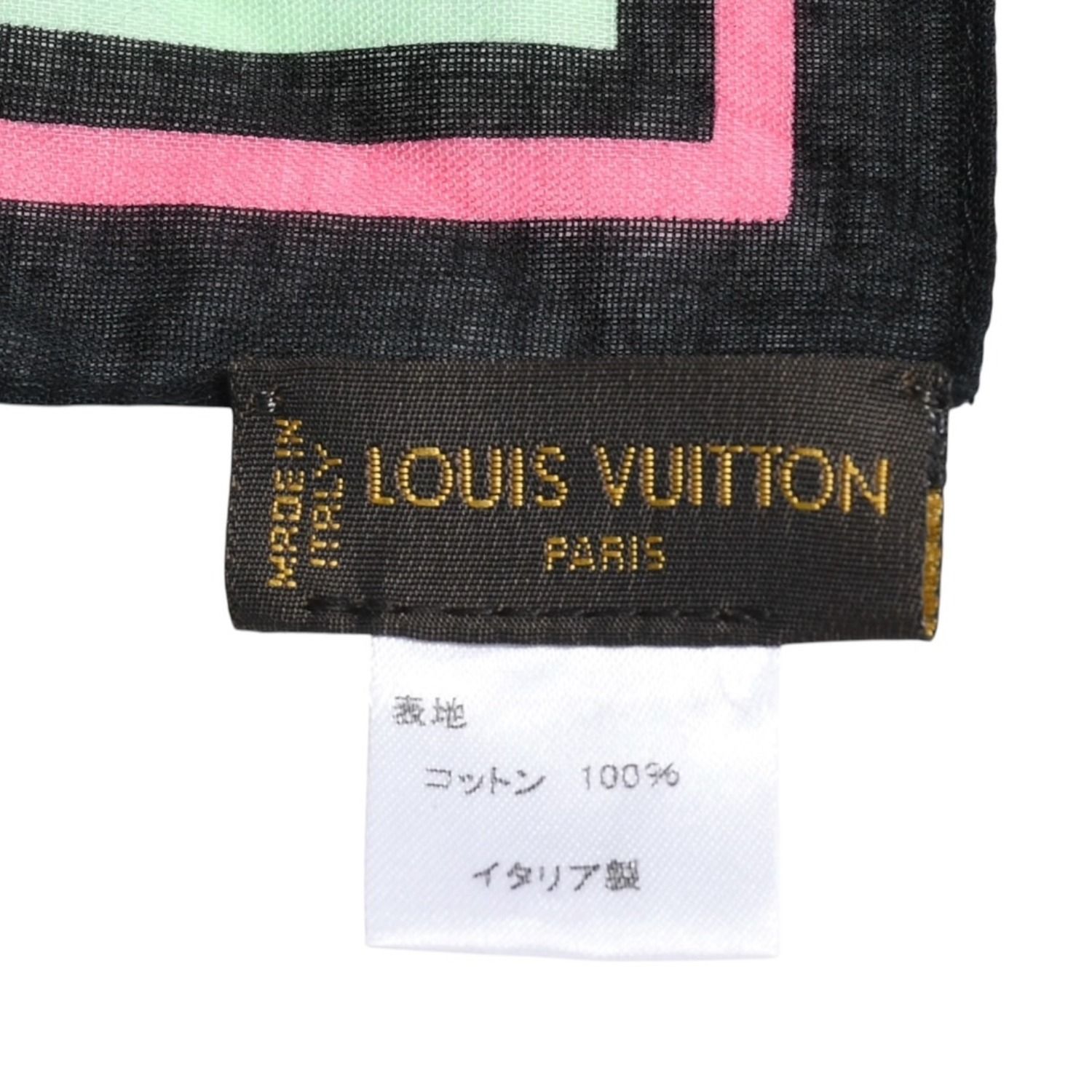 LOUIS VUITTON コットン100 ハンカチ　スカーフ新品.未使用 LOUIS VUITTON ルイヴィトン ハンカチ スカーフ マルチカラー アイラブ