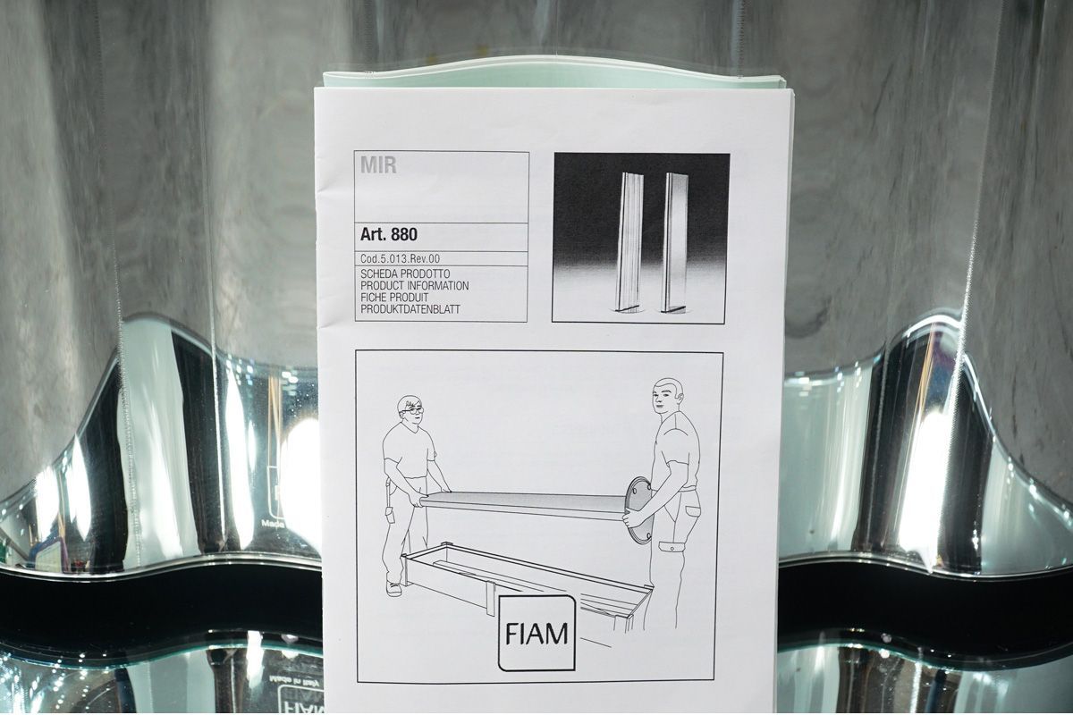 極美品 FIAM(フィアム) MIR ミラー 回転式 スタンドミラー 姿見 大判 鏡 イタリア製 カッシーナ 52.8万 040518