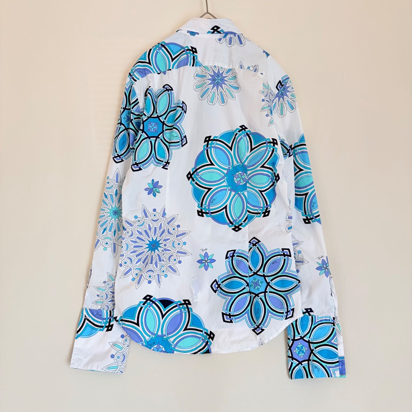 エミリオプッチ EMILIO PUCCI 長袖シャツ コットンシャツ 総柄 比翼