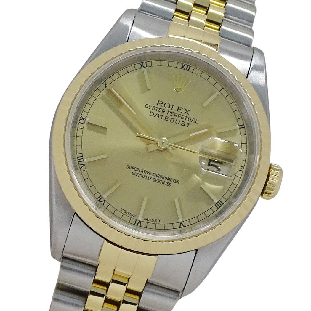 ロレックス ROLEX デイトジャスト 16233 T番 時計 メンズ ブランド 自動巻き AT ステンレス SS ゴールド YG コンビ 磨き済み 【中古】