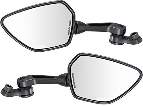 【新品】タナックス(TANAX) バイクミラー ナポレオン シャークミラー アルミ鏡 左右2本セット (正・逆ネジボルト付) 10mm ブラック AOS-104-BB 3ae98a54