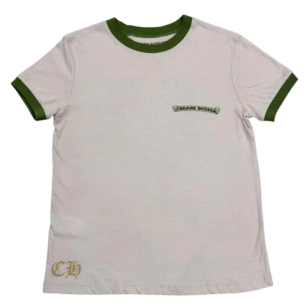 2nd_dosan CHROME HAEATS クロムハーツ ホースシュー ロールスケート 半袖Tシャツ ベージュ/グリーン