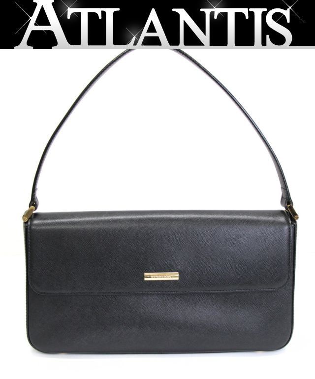 美品 BURBERRY バーバリー ワンショルダーバッグ レザー 黒 【75312