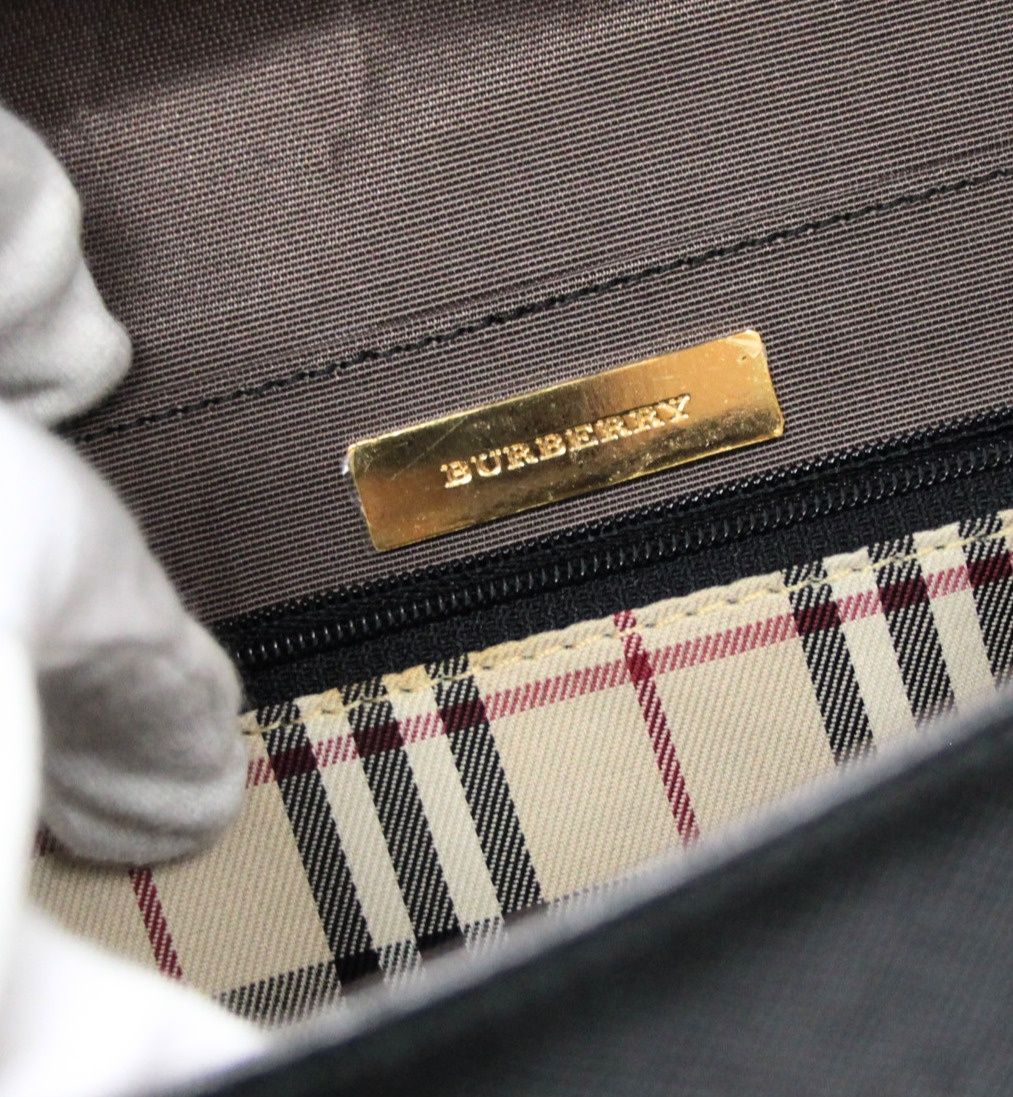 美品 BURBERRY バーバリー ワンショルダーバッグ レザー 黒 【75312