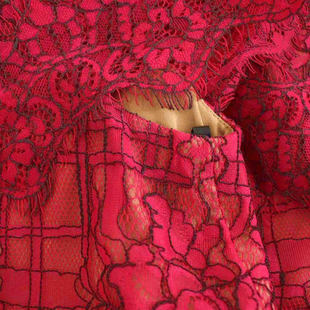 タダシショージ TADASHI SHOJI レース ワンピース 半袖 ロング 0