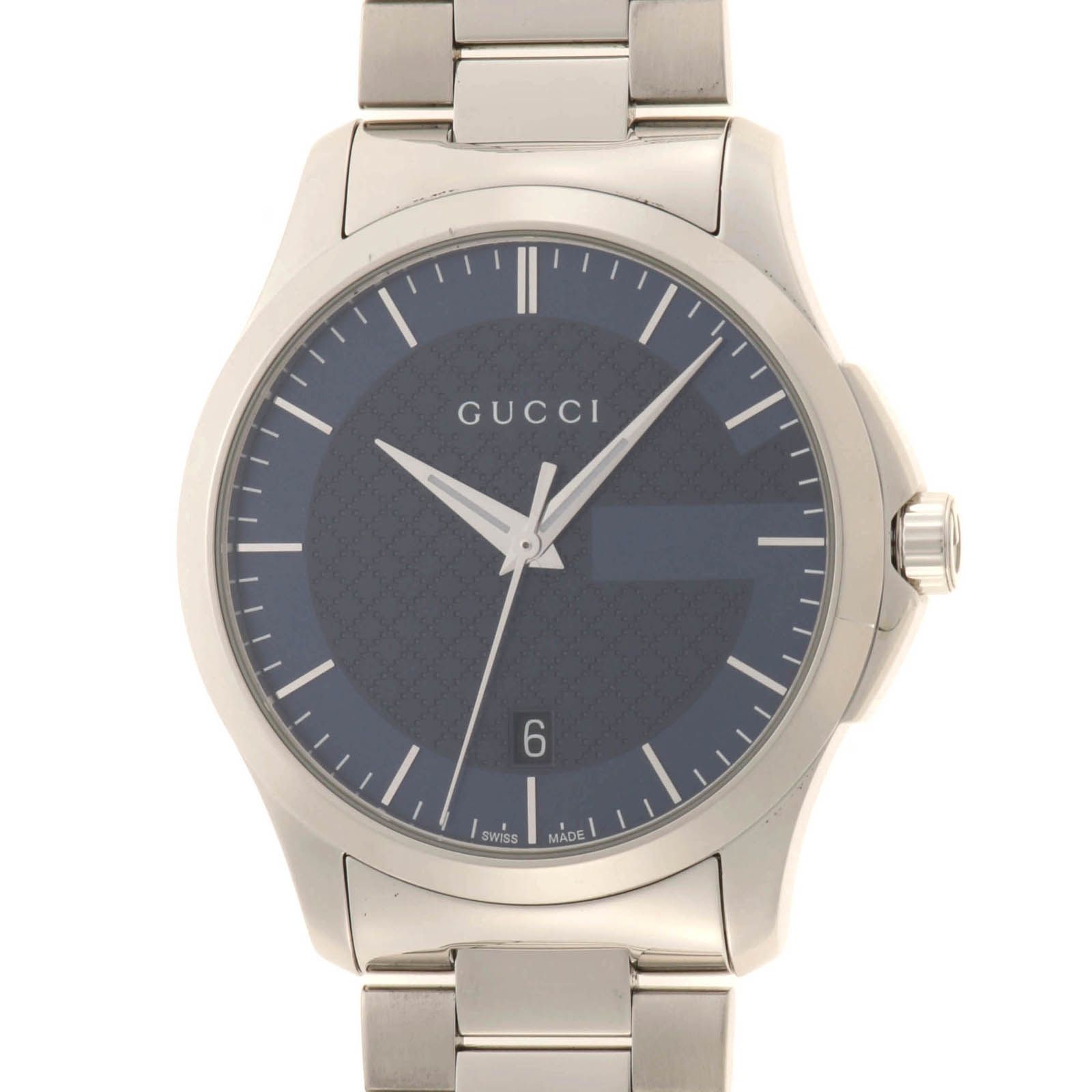 GUCCI グッチ Gタイムレス 126.4 腕時計 ステンレス ブルー クオーツ