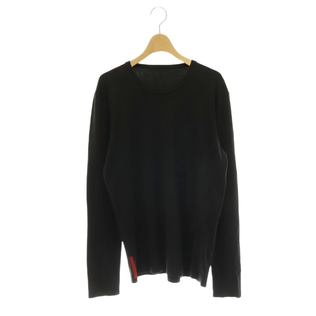 PRADA SPORT 長袖カットソー ブラック プラダ PRADA SPORT 長袖 Tシャツ カットソー コットン S ブラック 黒