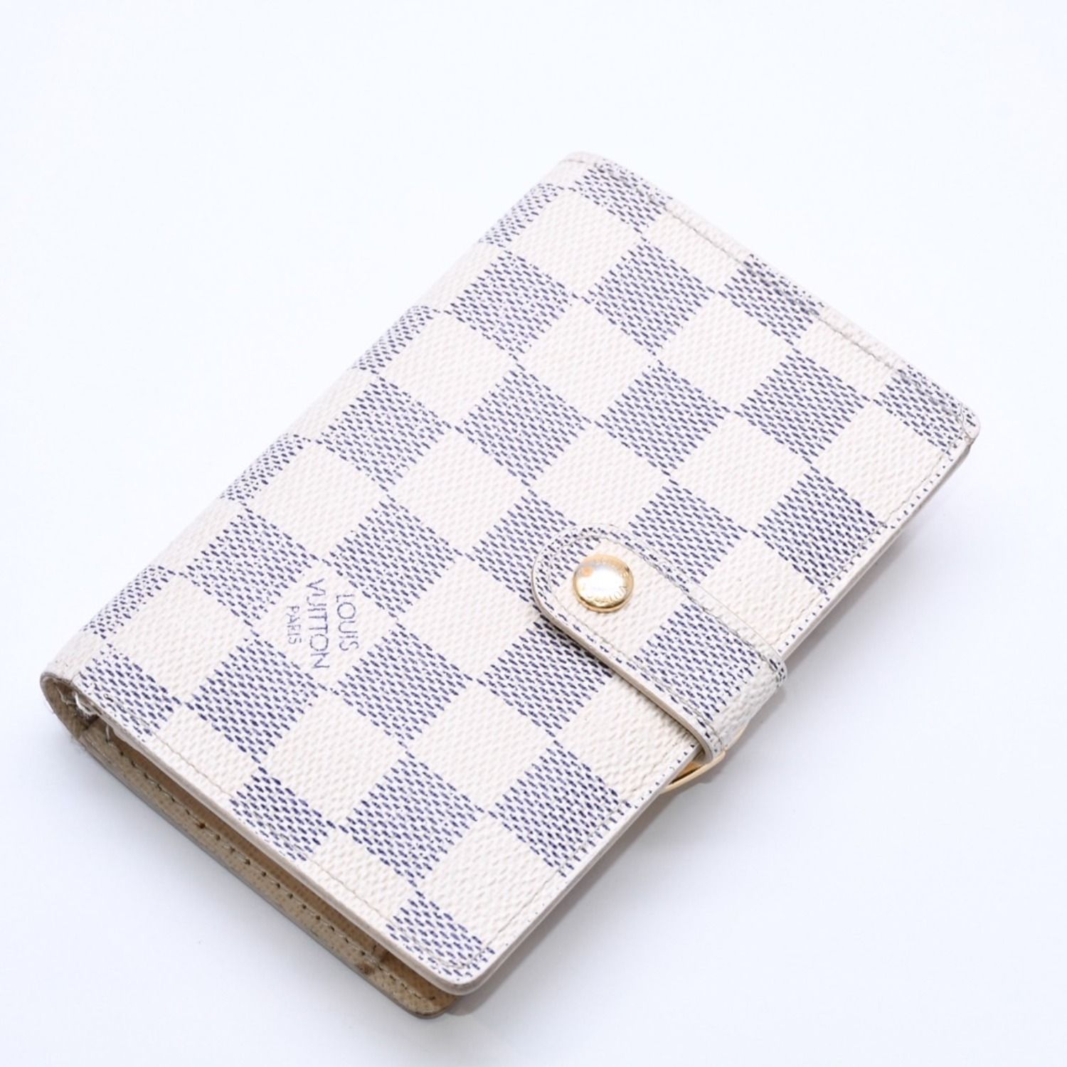 ルイ ヴィトン ダミエ アズール ポルトフォイユ ヴィエノワ がま口 ホワイト LOUIS VUITTON ルイヴィトン 2つ折り財布 ダミエ・アズール