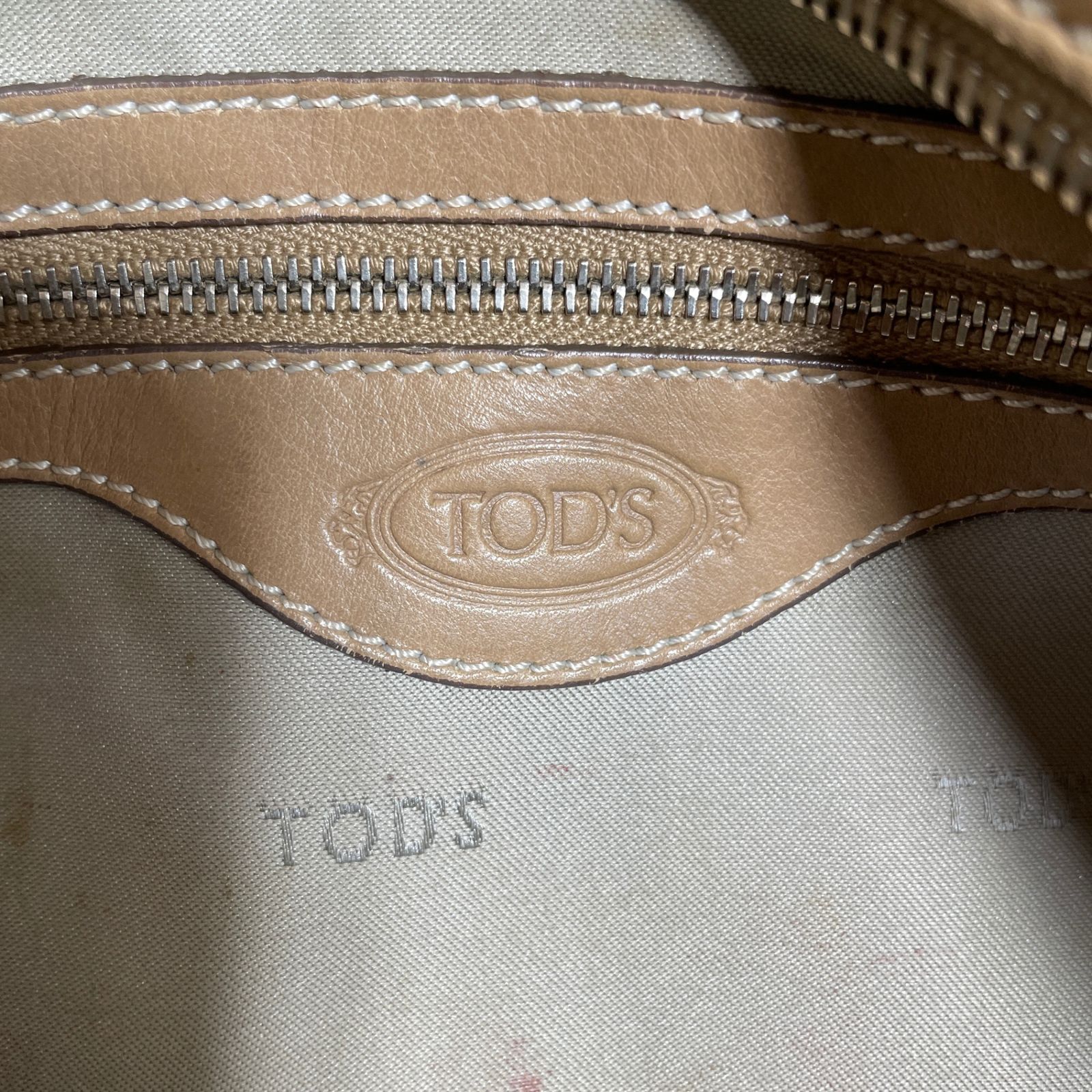 2606-196｜トッズ ハンドバッグ レザー ベージュ - メルカリ