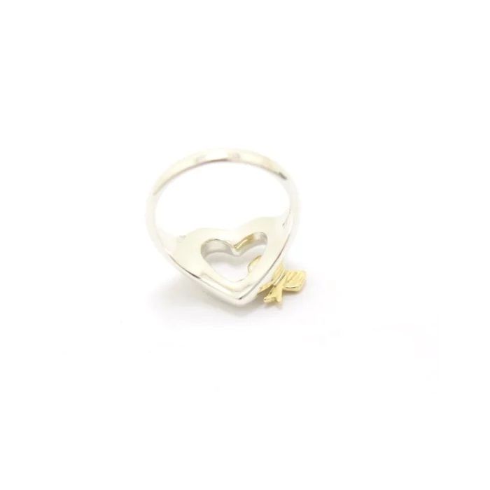 TIFFANY&Co. ティファニー ハートリボン リング 指輪 SV シルバー K18