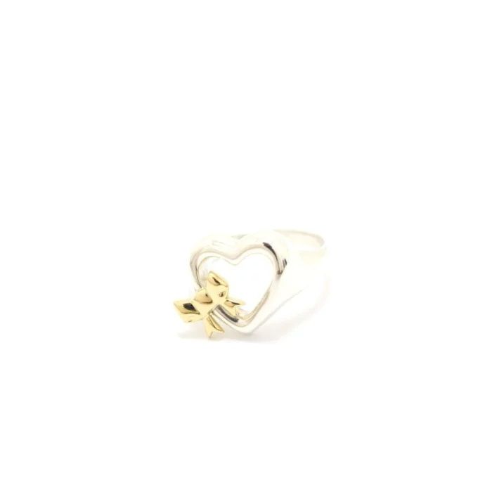 TIFFANY&Co. ティファニー ハートリボン リング 指輪 SV シルバー K18