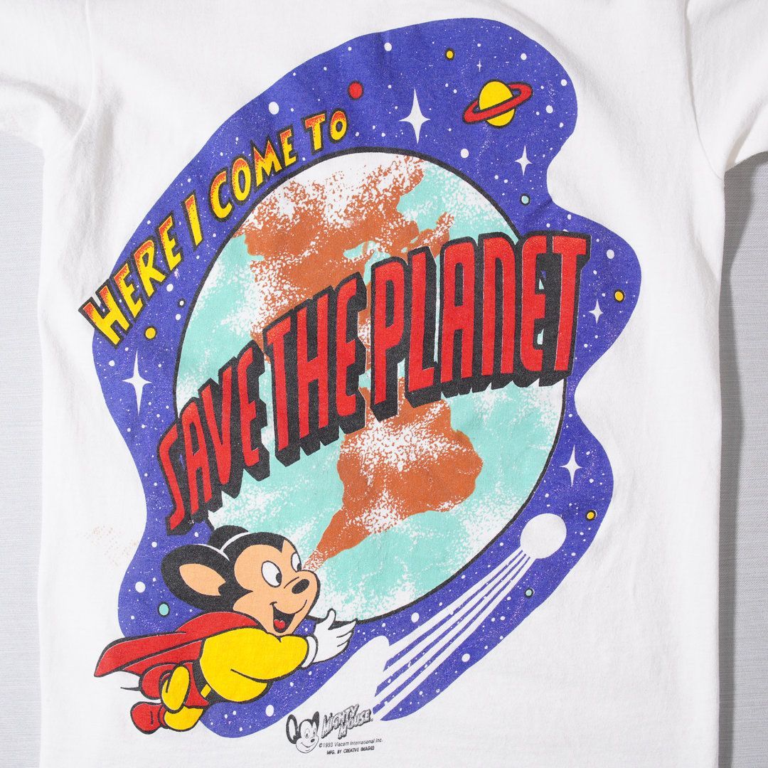 90s USA製 1993年製 マイティ マウス Mighty Mouse Tシャツ S ホワイト