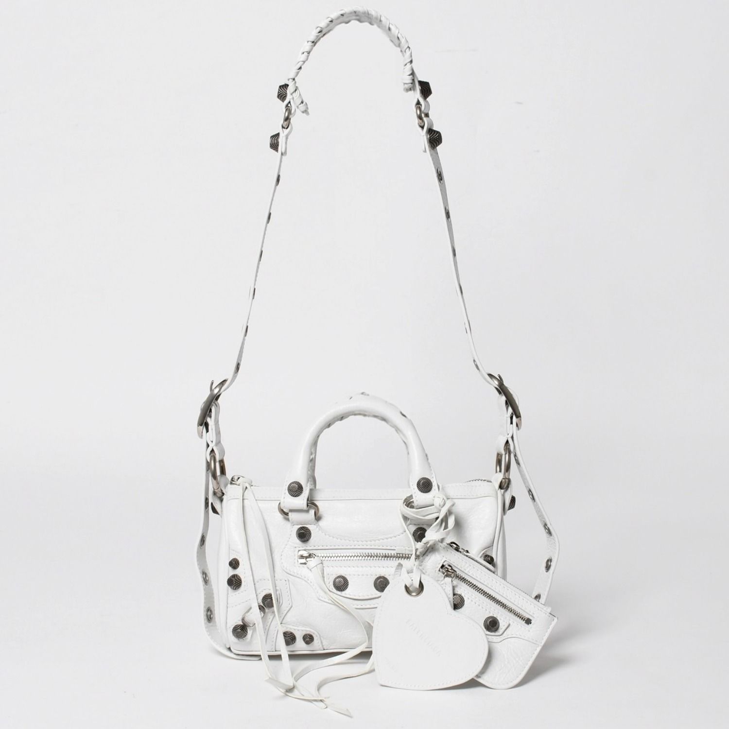 BALENCIAGA ホワイト ハンドバッグ 美品 ぶるー様 極美品 BALENCIAGA バレンシアガ Le Cagole ル カゴール ミニ ダッフル