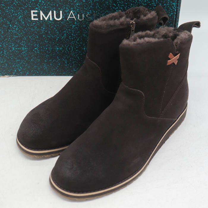 エミュー ショートブーツ スエード ファー シューズ 靴 ブランド レディース 24サイズ ブラウン EMU Australia