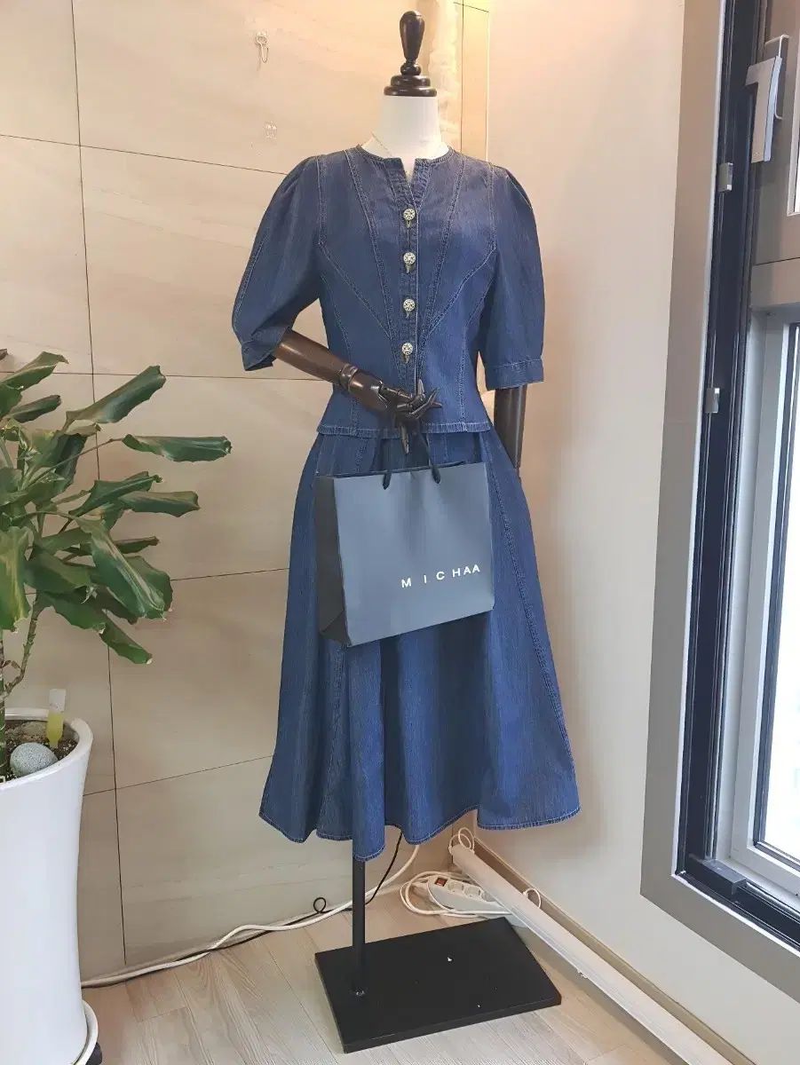 ミシャ(MICHAA) デニム ブラウス スカート セットアップ 試着のみ、別々に着用