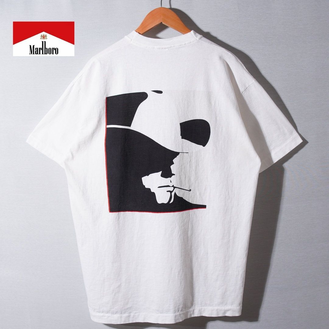 【デッドストック】Marlboloマルボロ Tシャツ ビンテージマルボロ デッドストック】 90s USA製 マルボロ Marlboro Tシャツ XL ホワイト