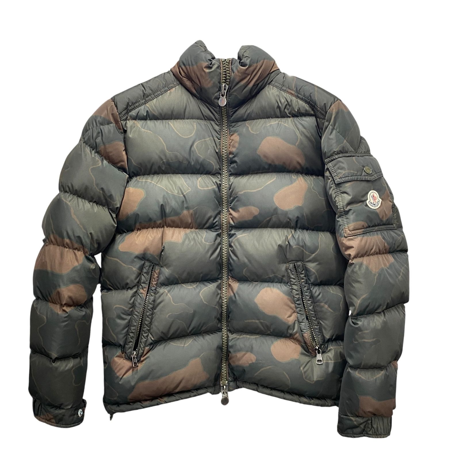 MONCLER モンクレール マヤ MAYA カモフラージュ メンズ ダウンジャケット カーキ サイズ1 【中古品】A13369RO