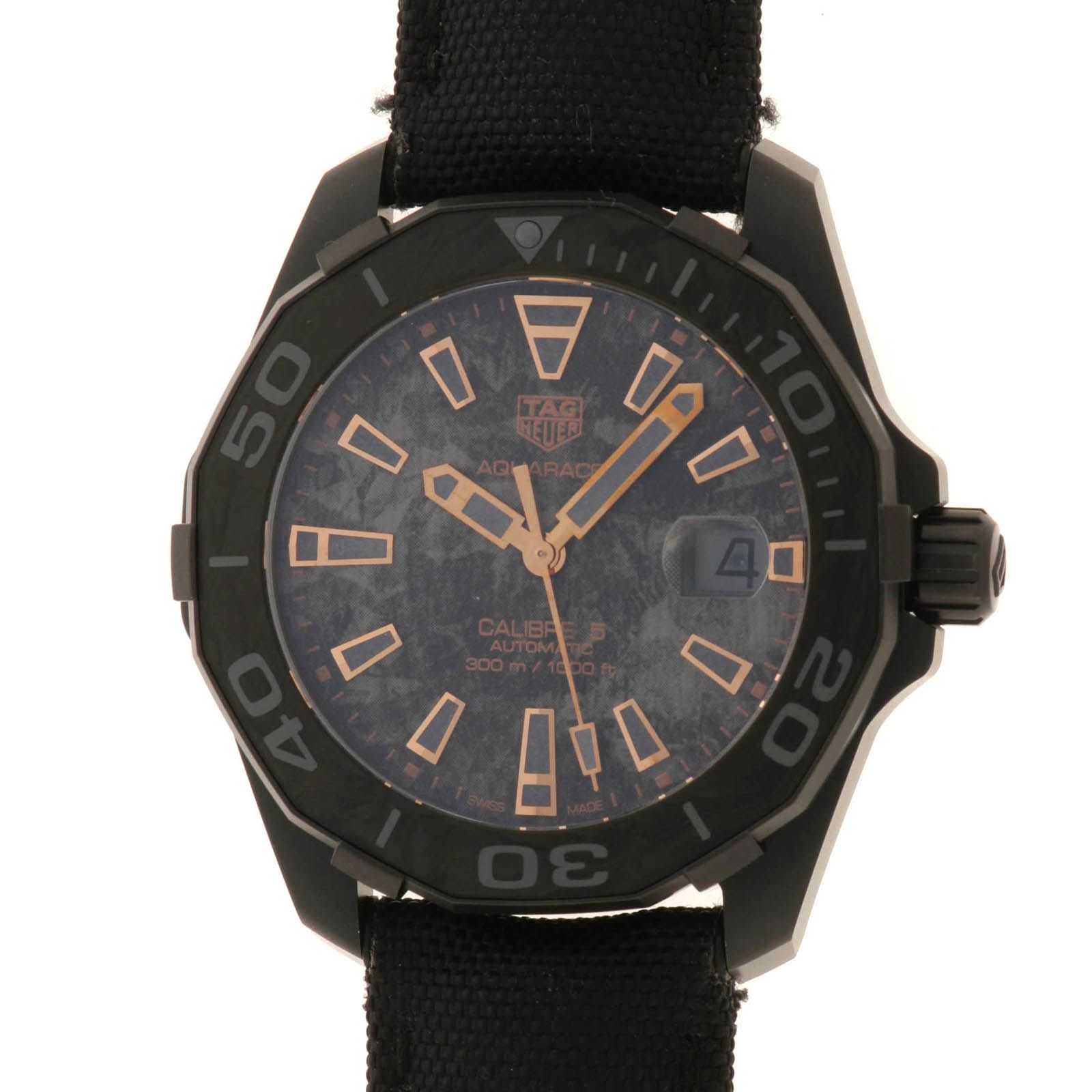 TAG HEUER タグホイヤー アクアレーサー キャリバー5 カーボン WBD218A.FC6445 腕時計 チタン ブラック 自動巻き ブラック文字盤 メンズ【中古】433