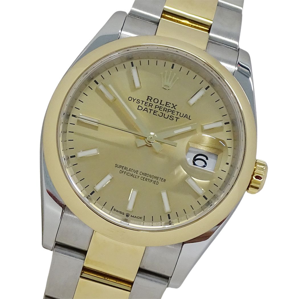 ロレックス ROLEX デイトジャスト 126203 ランダム番 時計 メンズ ブランド 自動巻き AT ステンレス SS ゴールド YG コンビ OH・磨き済み 【中古】