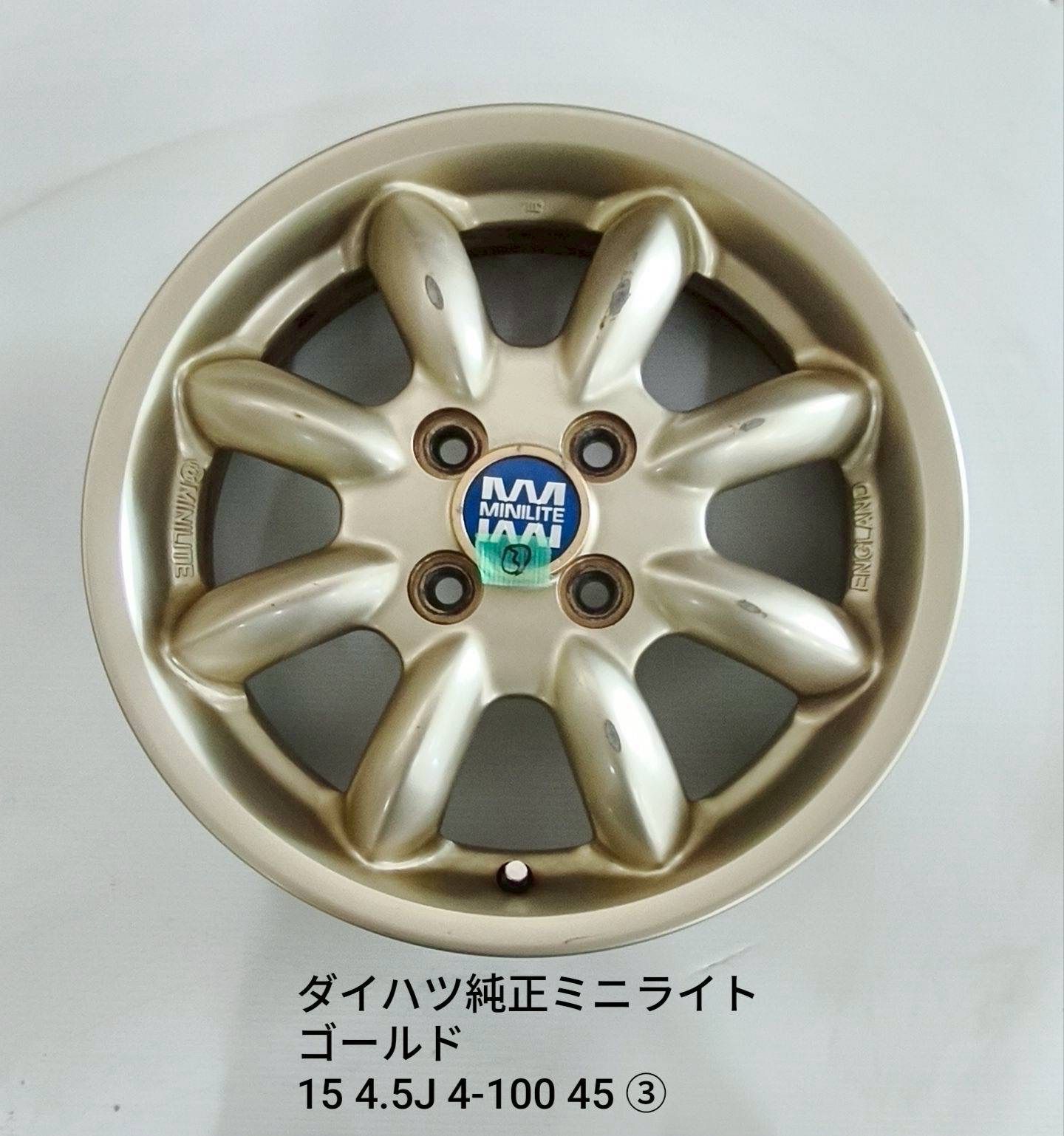 中古】☆送料無料☆ ダイハツ ミニライトMINILITE 15インチ 4.5J+45 4H 