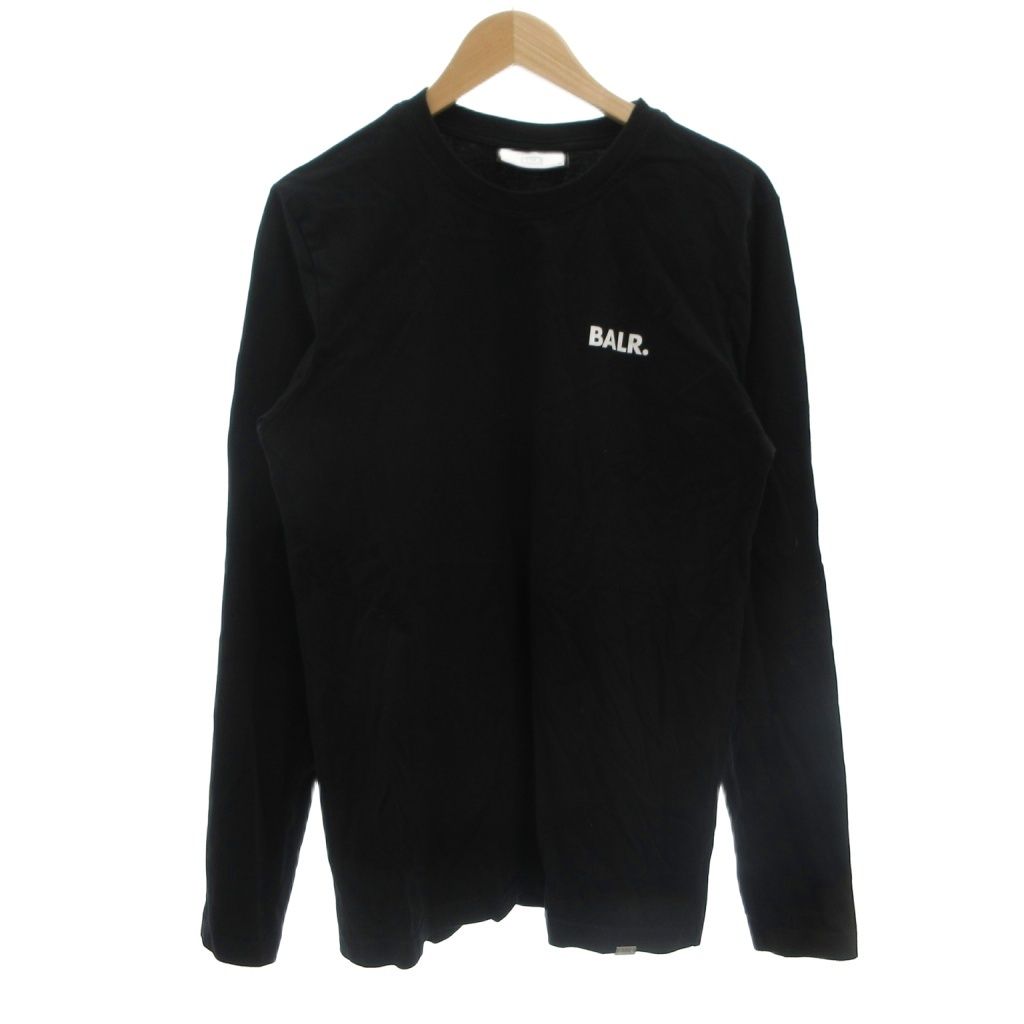BALR. 美品 Tシャツ ロンT 長袖 プリントデザイン ロゴ タイトシルエット M 黒 ブラック /MX